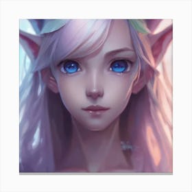Elf Girl Hyper-Realistic Anime Portraits 2 Canvas Print