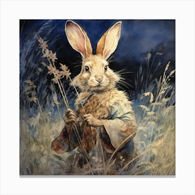 whimsical kids Magic Fairy Forest Fairytale Rabbit Art print Canvas Print