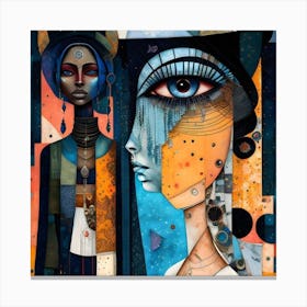 Woman With A Blue Eye Canvas Print