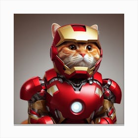 Iron Man Avengers Cat Canvas Print