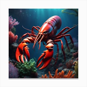 Lobster In The Sea Canvas Print