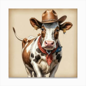 Cowboy Cow 5 Canvas Print