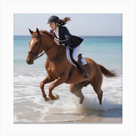 Equestrian On Horseback Canvas Print