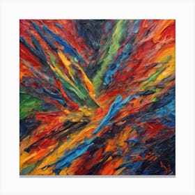 Expressive Abstract Composition In Oil Crayon 2 Canvas Print