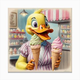 Ice Cream Duck 1 Canvas Print