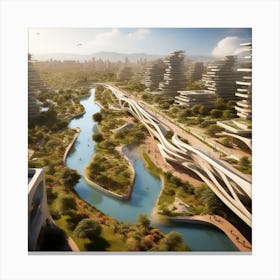 Futuristic City 217 Canvas Print