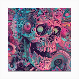 Skull Psychedelic Art Canvas Print
