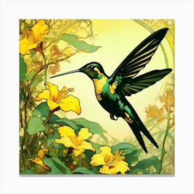 Yellow And Green Hummingbird Canvas Print