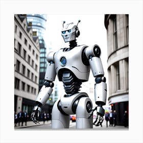 Robot In The City 15 Canvas Print