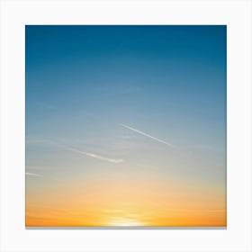 An Abstract Art Of The Stratosphere Where The Horizon Blurs The Line Between An Orange Sunrise And (3) Canvas Print