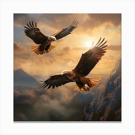 Eagles In Flight Canvas Print