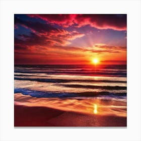 Sunset On The Beach 209 Canvas Print