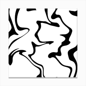 Abstract Black And White Drawing Swirl Background Canvas Print