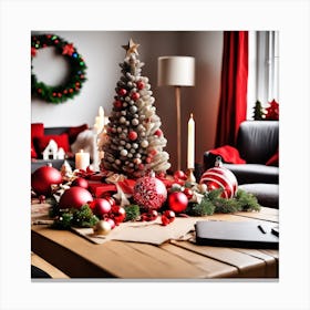 Christmas Table Setting 9 Canvas Print