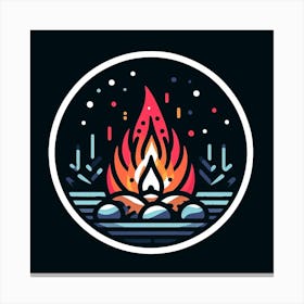Illustration Of A Campfire Canvas Print