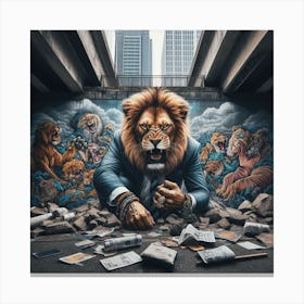 Hustle like a lion in the concrete jungle.2 Canvas Print