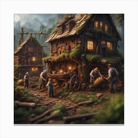Village In The Woods 1 Canvas Print