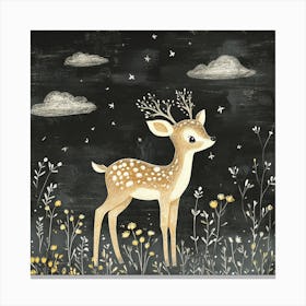 Deer In The Night 1 Canvas Print