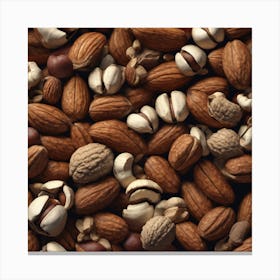 Nuts As A Background Perfect Composition Beautiful Detailed Intricate Insanely Detailed Octane Ren Canvas Print