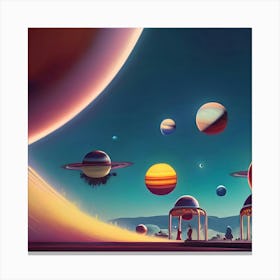 Planets In Space Canvas Print