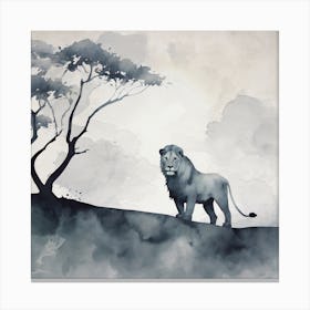 Lion In The Forest Canvas Print