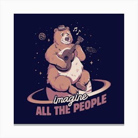 Imagine All The People Square Canvas Print