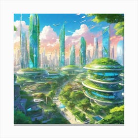 Futuristic City 48 Canvas Print