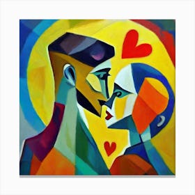 Kissing couple 1 Canvas Print