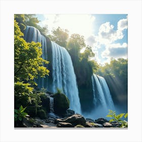 Waterfall In The Forest 16 Canvas Print