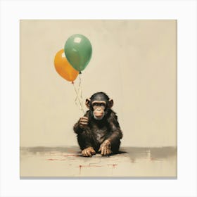 Chimpanzee By Banksy Canvas Print