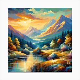 Sunset In The Mountains 34 Canvas Print