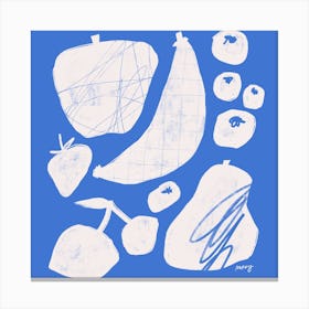 Abstract Fruit Blue Square Canvas Print