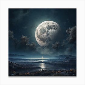A beautiful landscape of the moon  Canvas Print