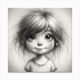 Little Girl With Freckles Canvas Print