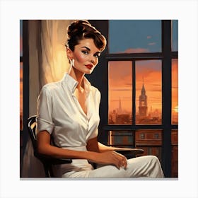 Lady In White Canvas Print