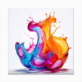 Fresh Colors Liquid 3d Design Spark Hot Palette Shapes Dynamism Vibrant Flowing Molten Canvas Print