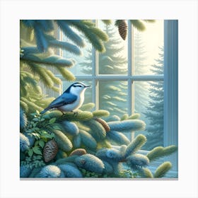 Bird In The Window Canvas Print