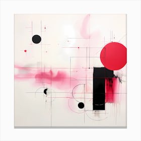 Magenta Dreams: Minimalist Symphony on Paper Canvas Print