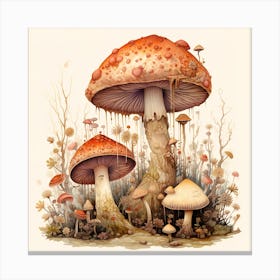 Mushrooms In The Forest 1 Canvas Print