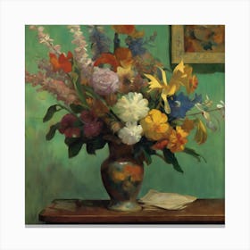 A Vase Of Flowers, Paul Gauguin Canvas Print