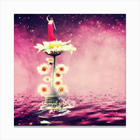 Flower In The Water Canvas Print