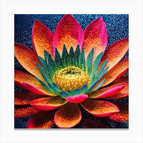 Pointillist on metal "Flower of Lotus" 2 Canvas Print