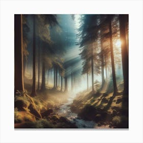 Sunrise In The Forest 1 Canvas Print