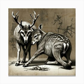 Deer And Antelope Canvas Print