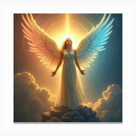 Angel Of Mercy Healing Warriors, Radiant Colors Above 1 Canvas Print