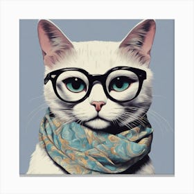 Cat With Glasses 3 Canvas Print