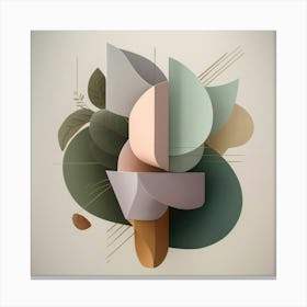 Abstract Geometric Design Soft Pastel Canvas Print