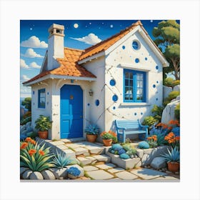 Blue Cottage 1 Canvas Print