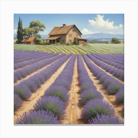 Lavender Field paintings art print 3 Canvas Print