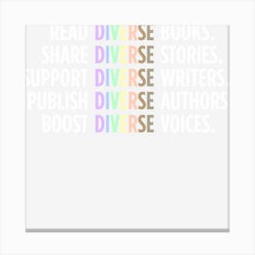 Read Diverse Books Bookish Publishing Diversity Writing Canvas Print